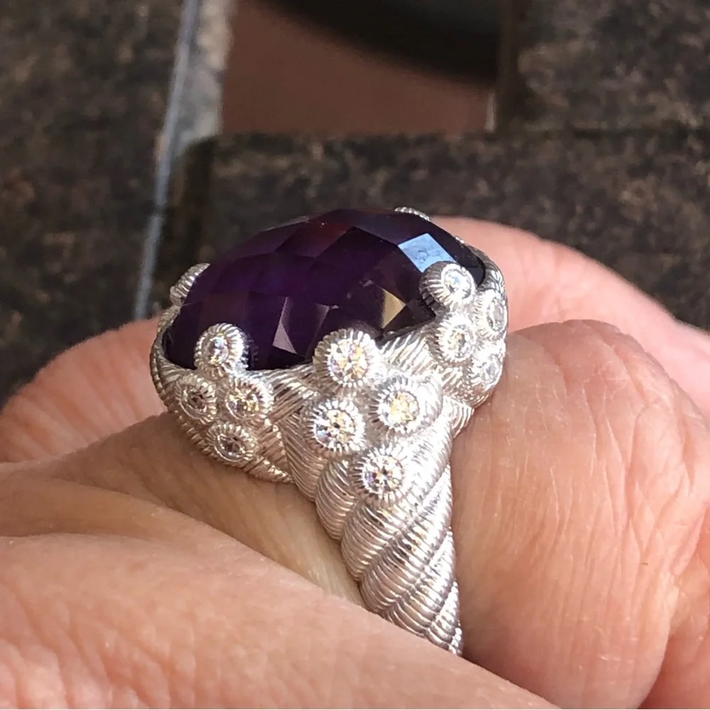 Judith Ripka Sterling Diamonique  Doublet Ring 8